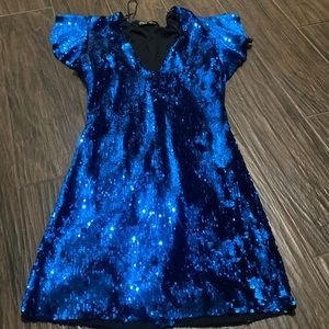 Zara sequined blue dress